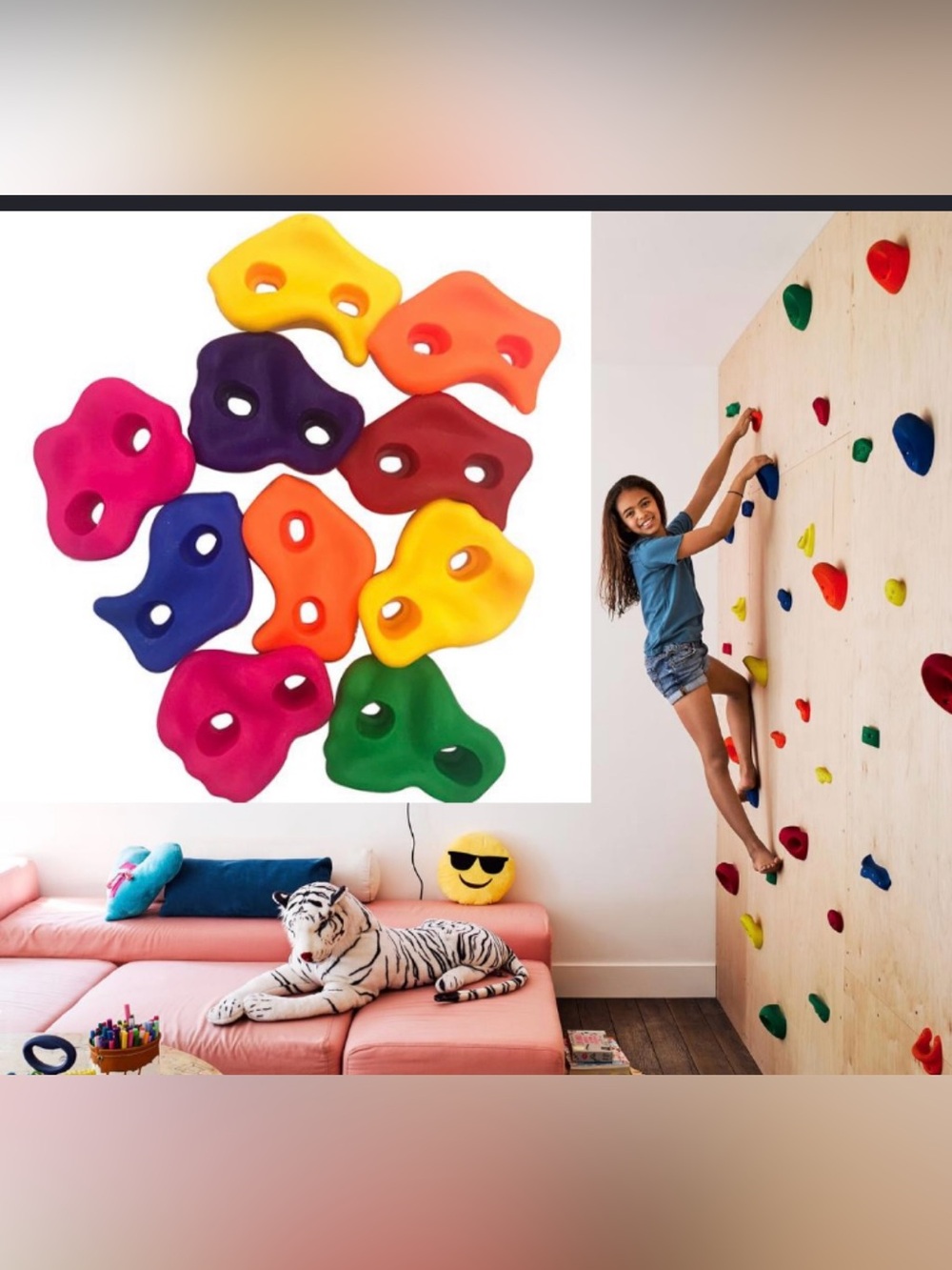 Kids Rock Climbing Holds - 10 pcs